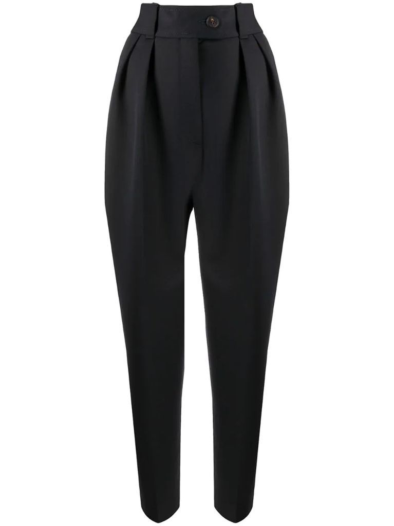 high-waisted wide leg trousers