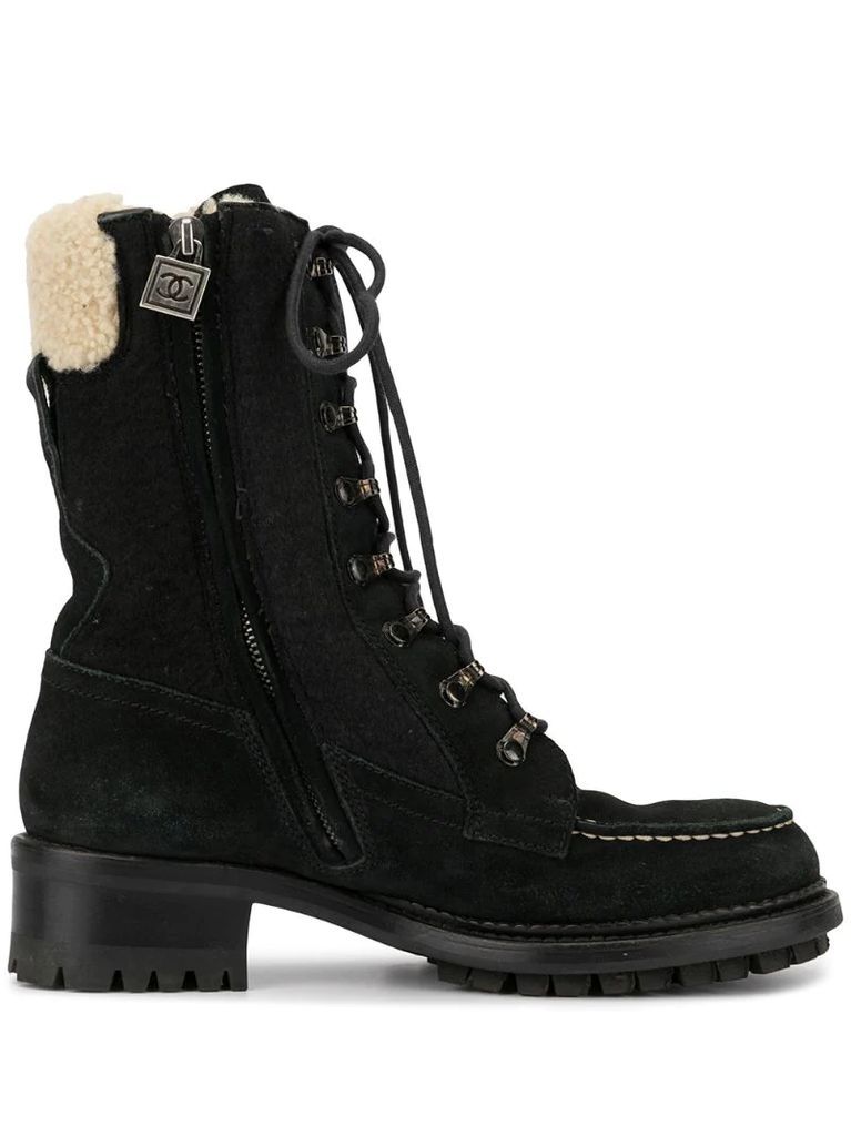 shearling detail boots