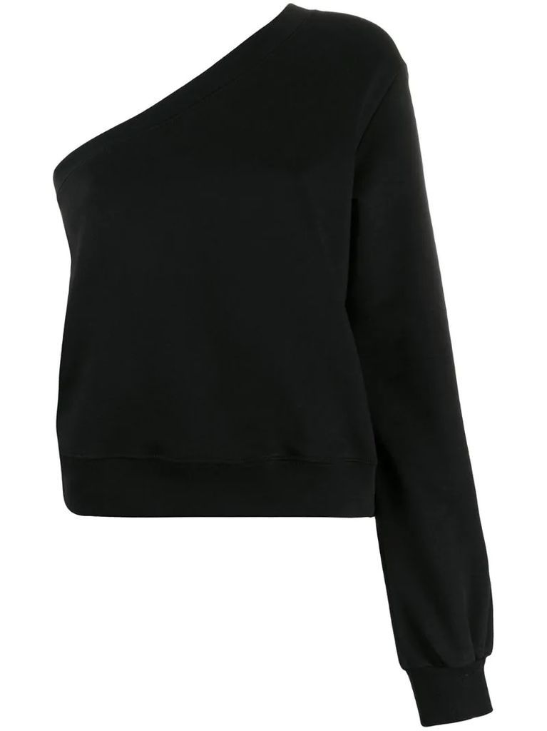 one-shoulder sweatshirt