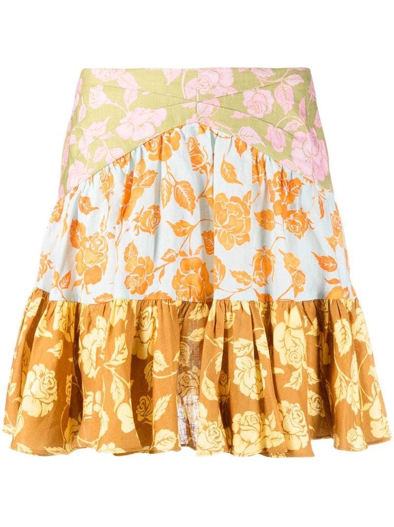 floral panelled skirt