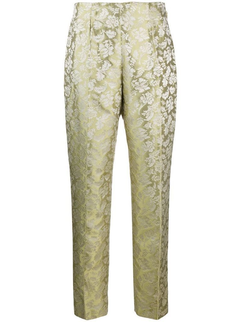 1990s floral jacquard tailored trousers