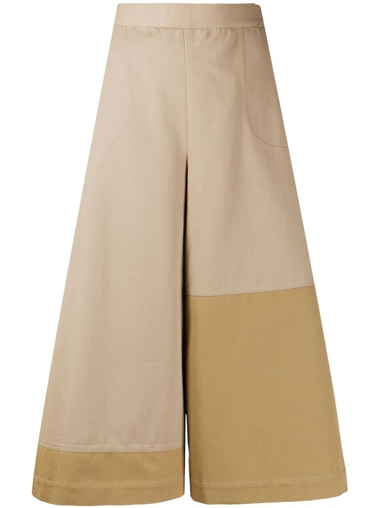 flared culotte trousers
