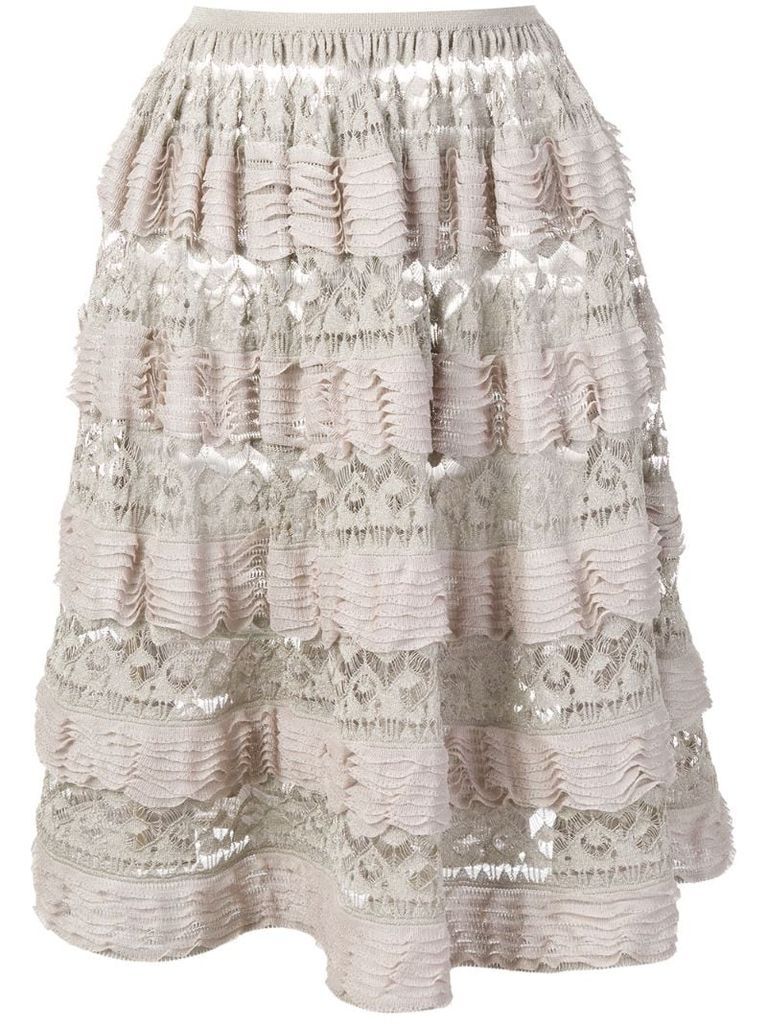 2000's layered ruffled skirt