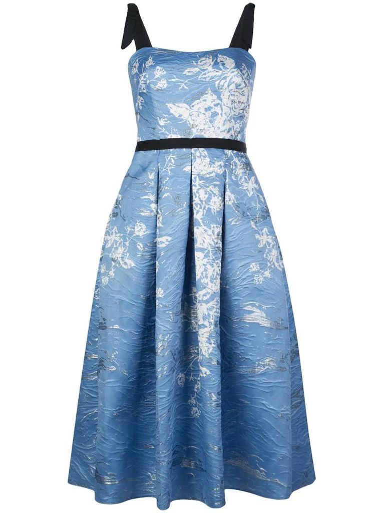 floral print pleated dress