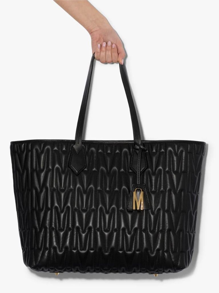 monogram-quilted tote bag