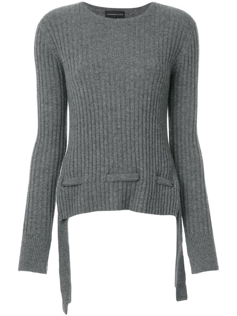 cashmere belted sweater