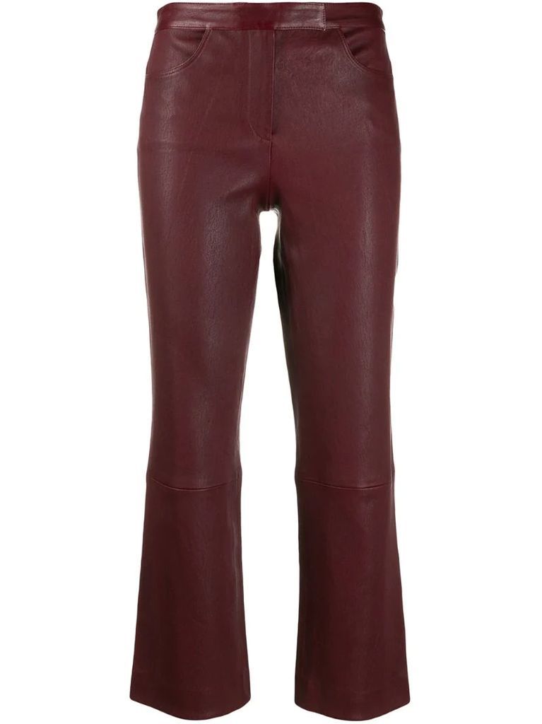 leather cropped trousers