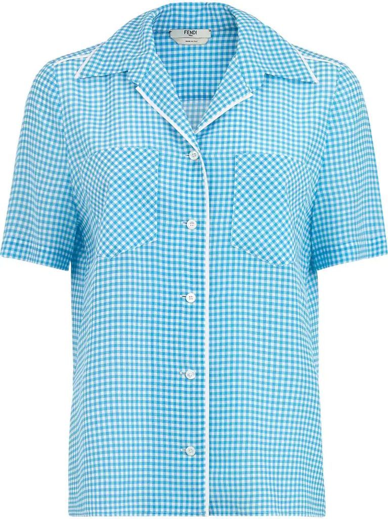 gingham short-sleeve shirt