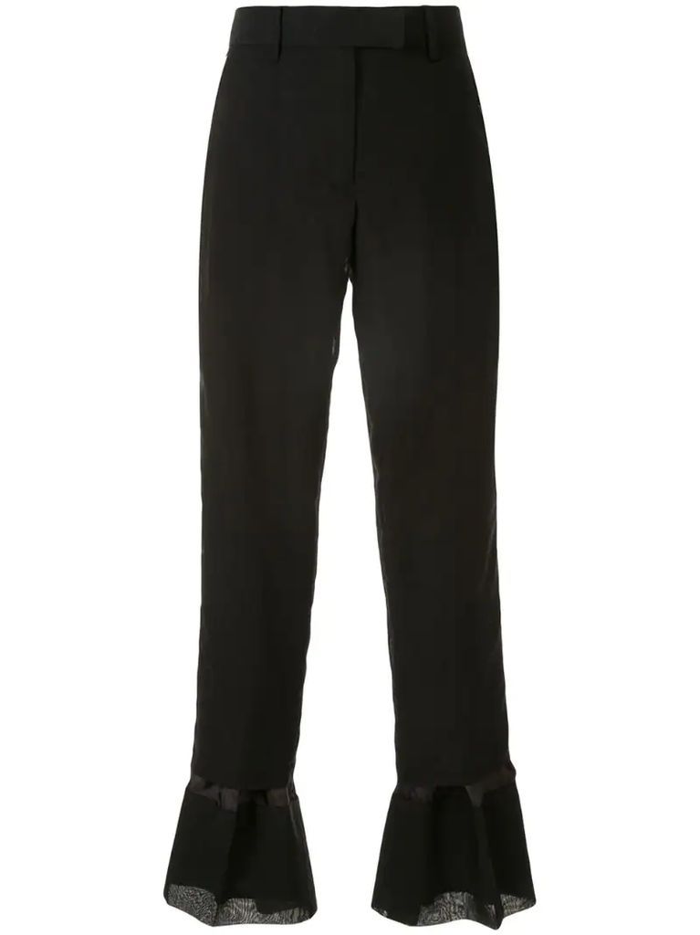 flared cuffs tailored trousers