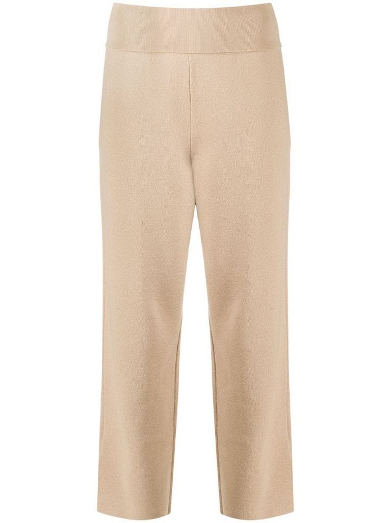 straight-leg wool cropped trousers