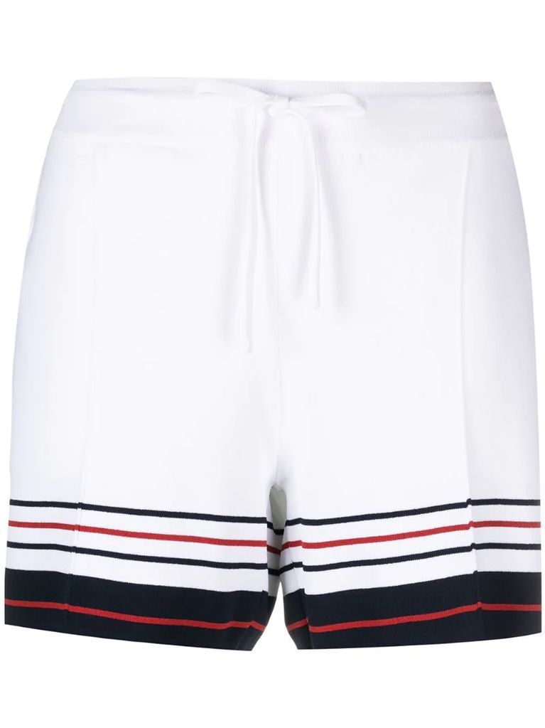 Pin Tuck Double Cricket Stripe shorts