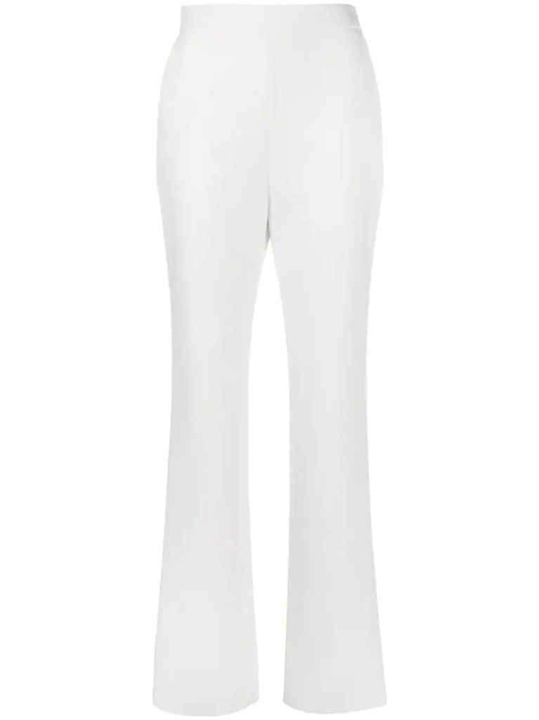 crystal-trimmed boot-cut trousers