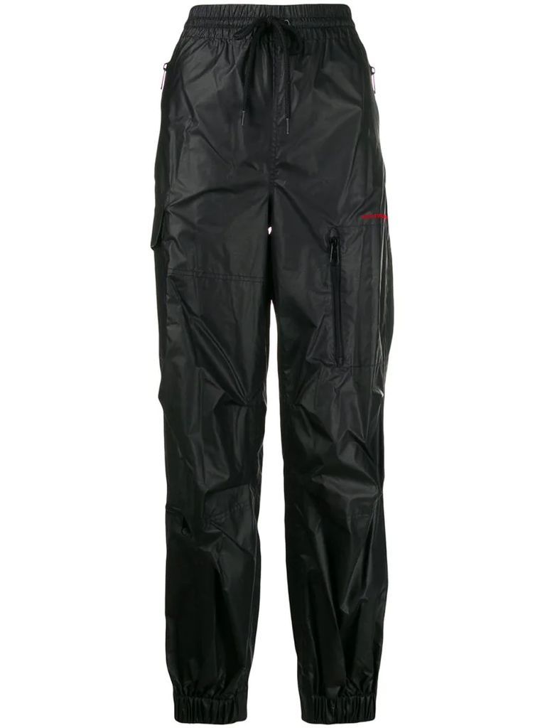 leather-look track pants