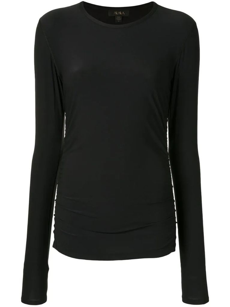 ruched long-sleeve T-shirt