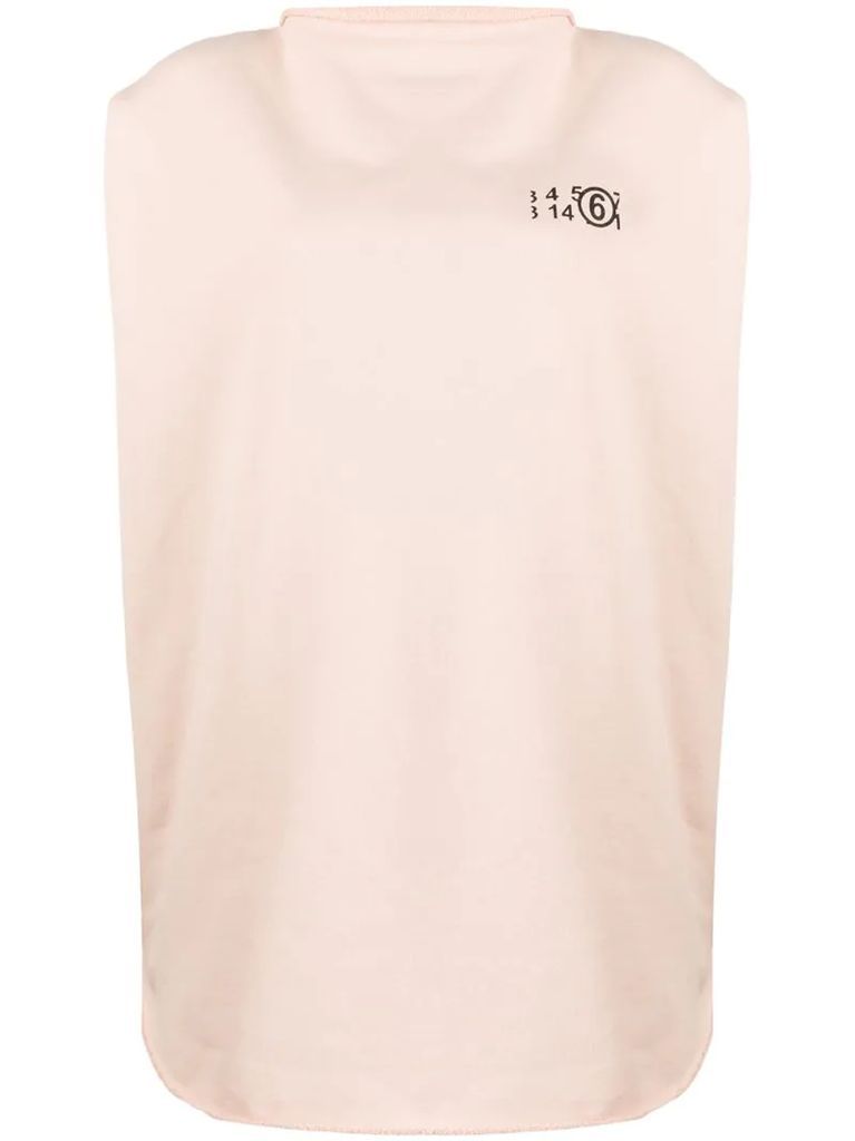 number 6 logo cricle print top