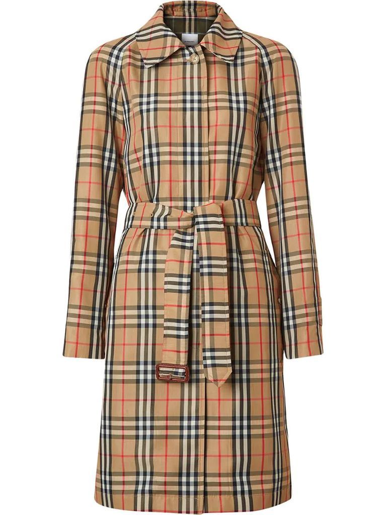 Vintage Check belted trench coat