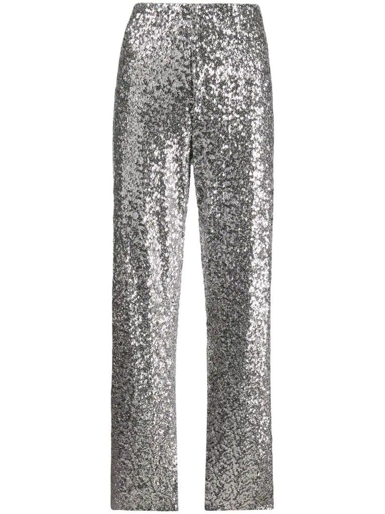 striped-side sequin trousers