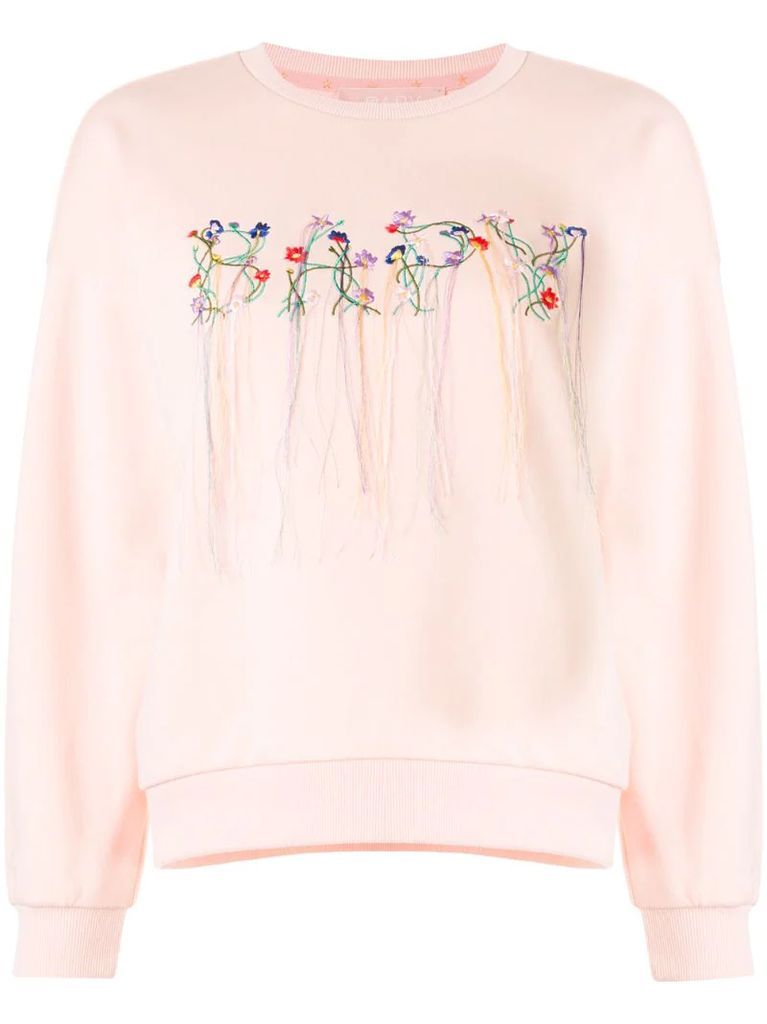 embroidered floral logo sweatshirt
