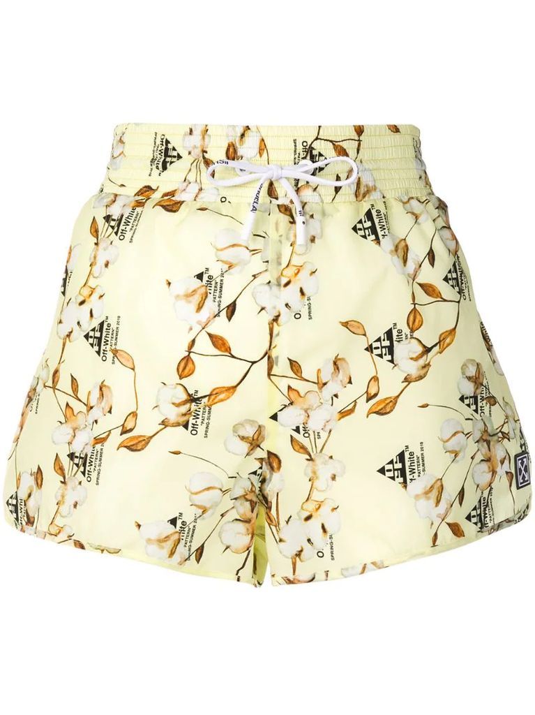 cotton flower print shorts