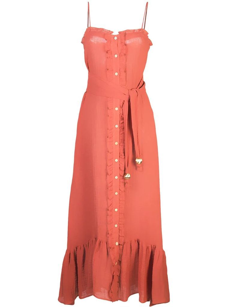 front button maxi dress