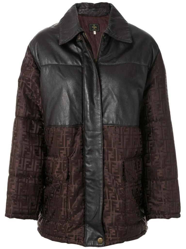 Zucca pattern panelled coat
