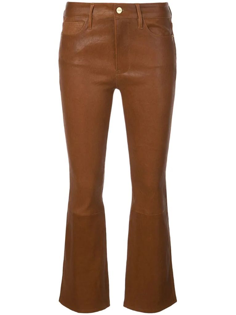 Le Crop leather trousers