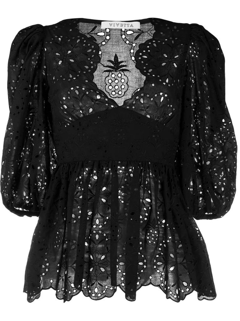 embroidered lace blouse