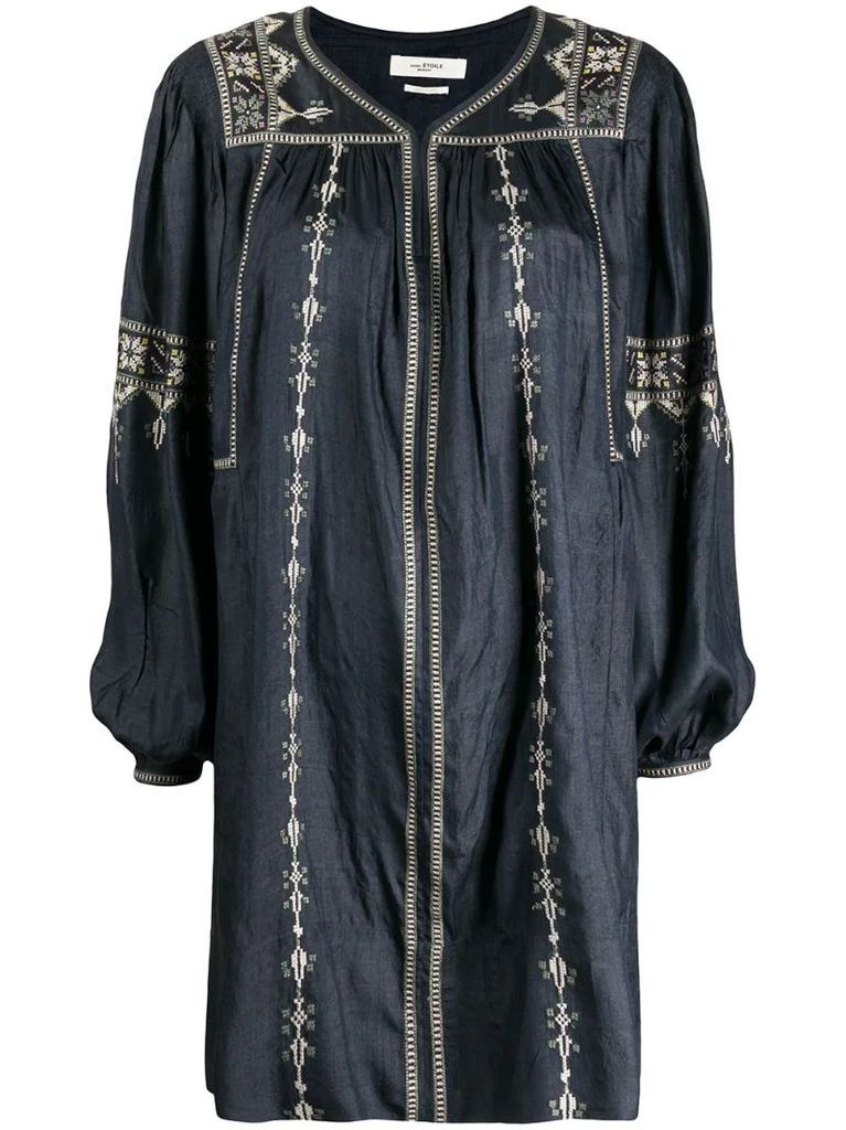 Toscaline embroidered silk dress
