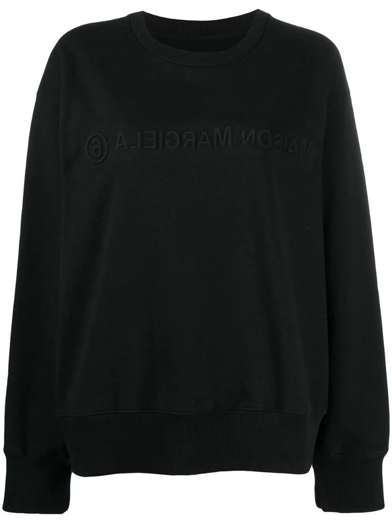 embossed logo sweatshirt