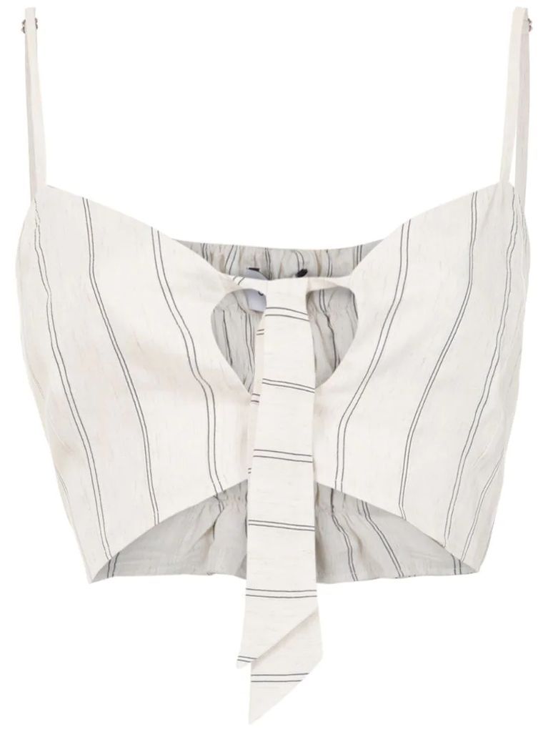 Fiora linen cropped top