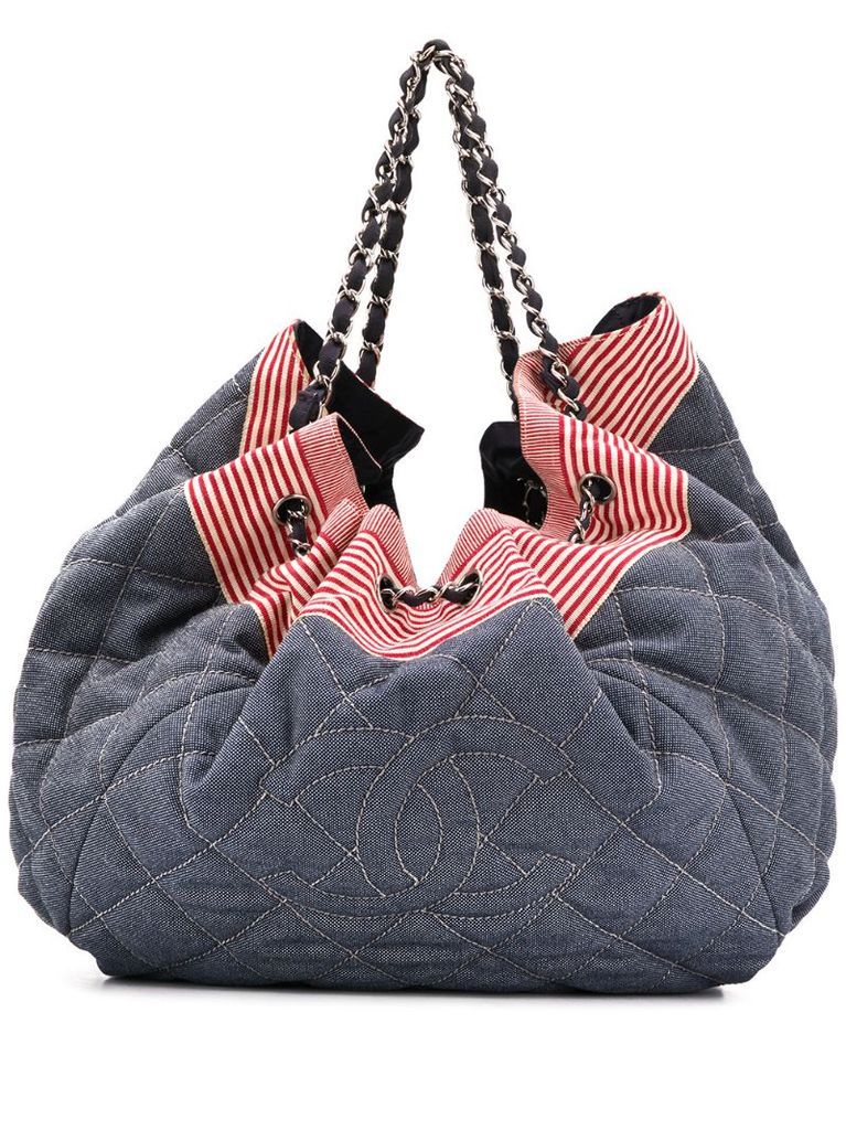2008-2009 diamond quilted drawstring tote