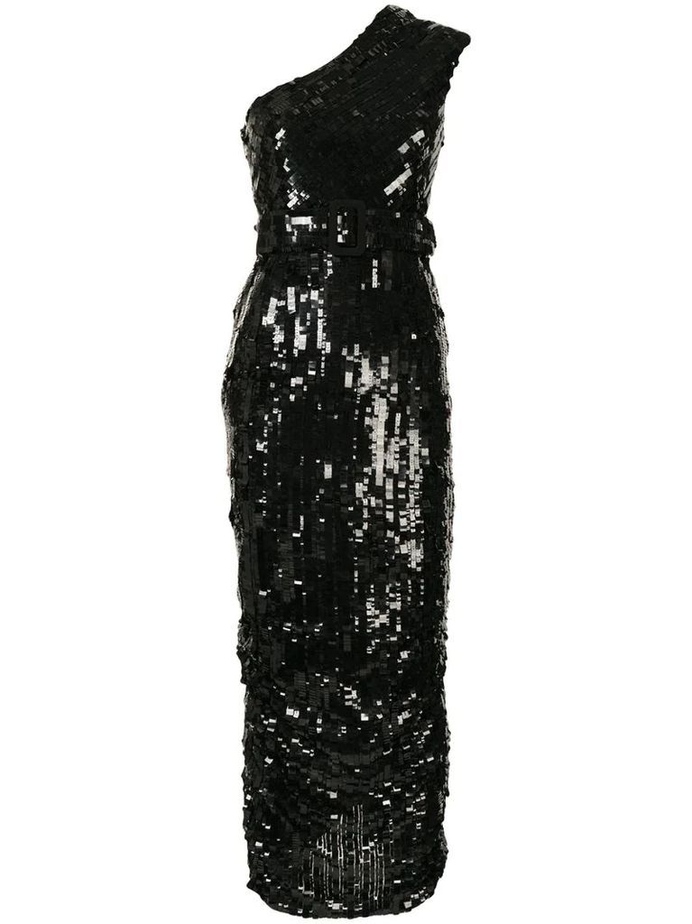 Hunter sequin-embellished sleeveless gown