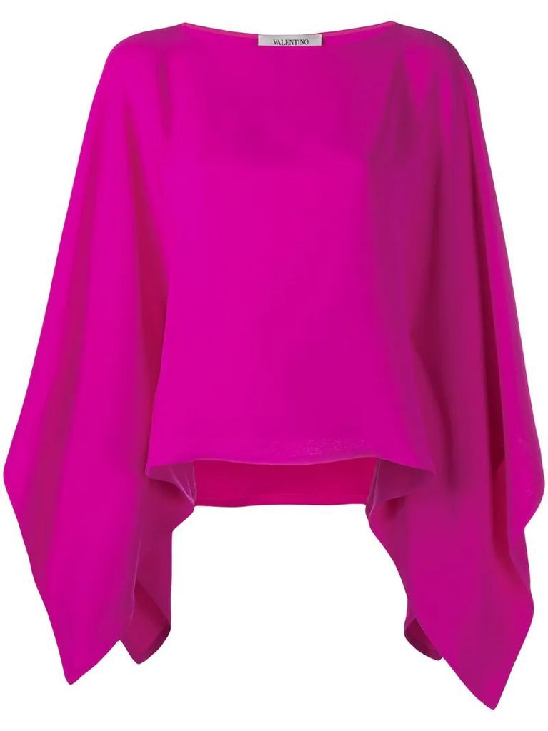 cape-style draped sleeves blouse