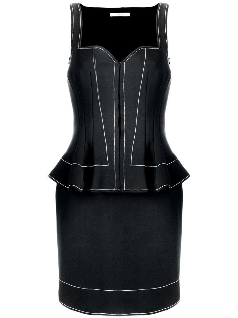 peplum waist fitted dress