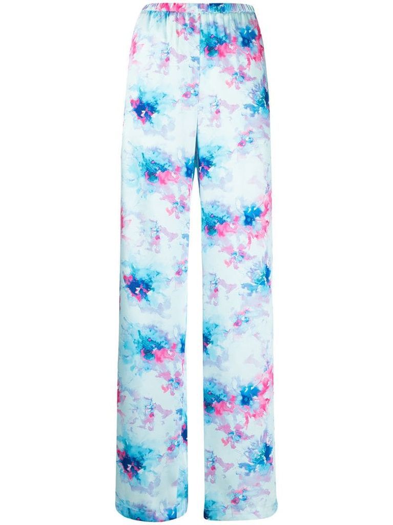 floral-print trousers