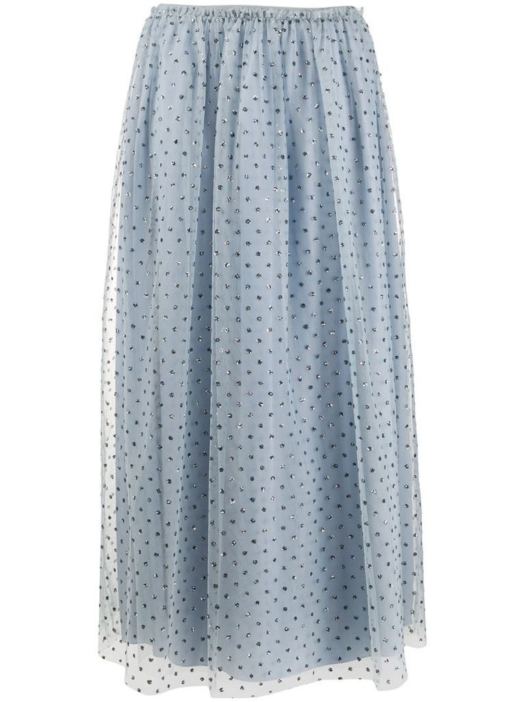 glitter-embellished tulle skirt