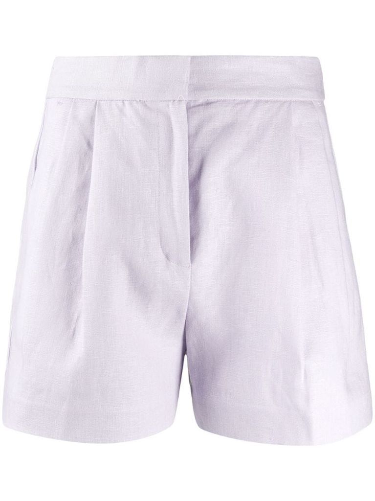 high-rise linen shorts