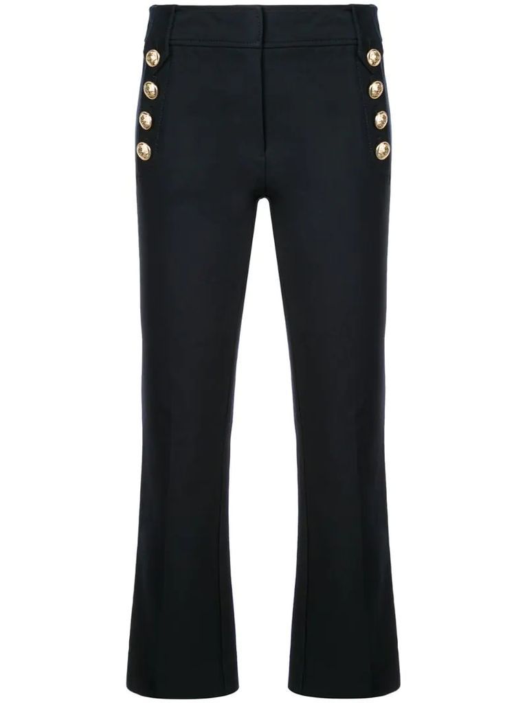 Robertson Cropped Flare Trouser with Sailor Buttons
