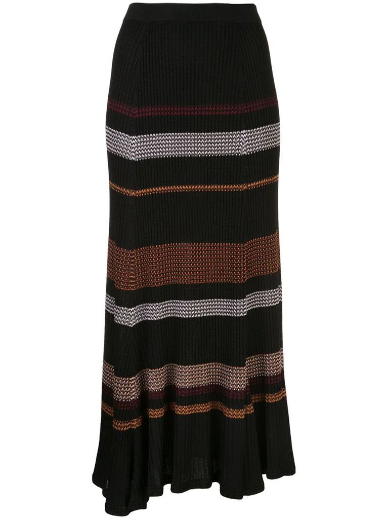 zig zag stripe knitted skirt