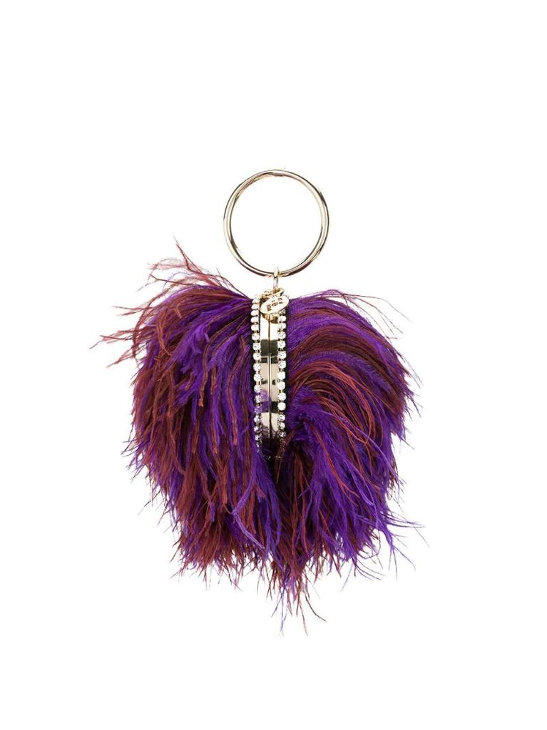 ostrich feather-embellished bag