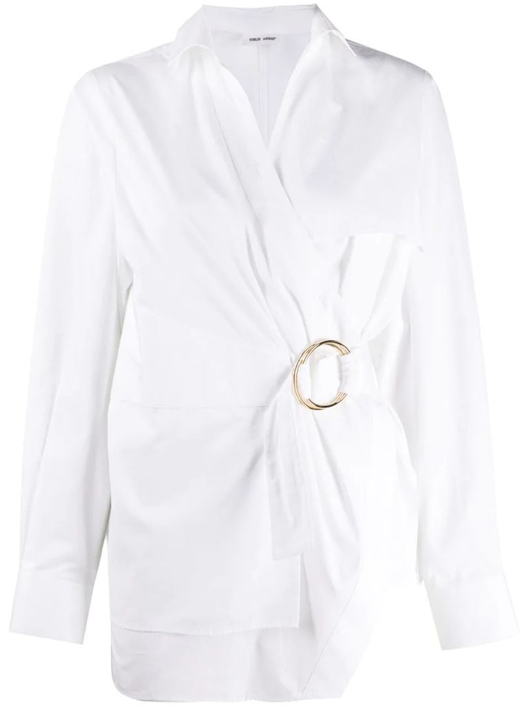 belted wrap shirt