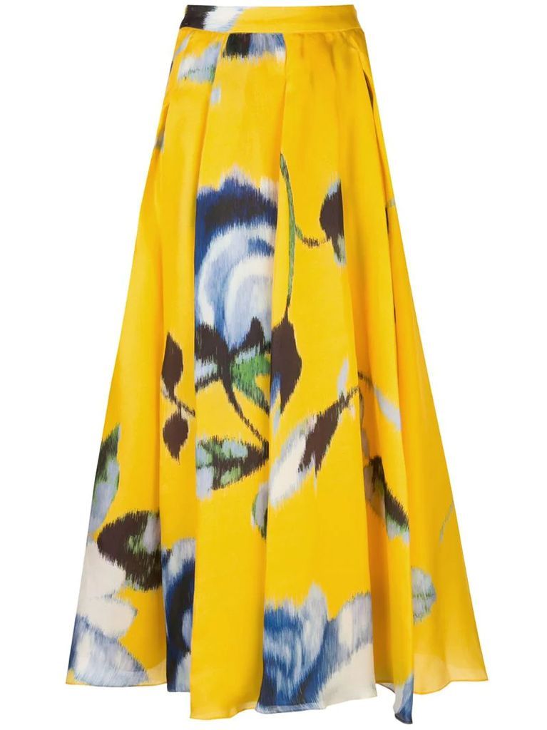 floral print A-line skirt