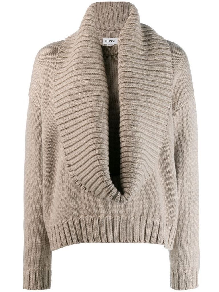plunge-neck knit sweater