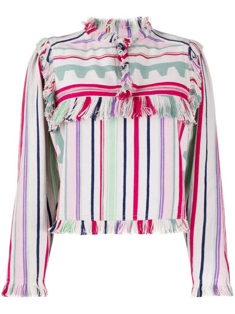 fringed striped top