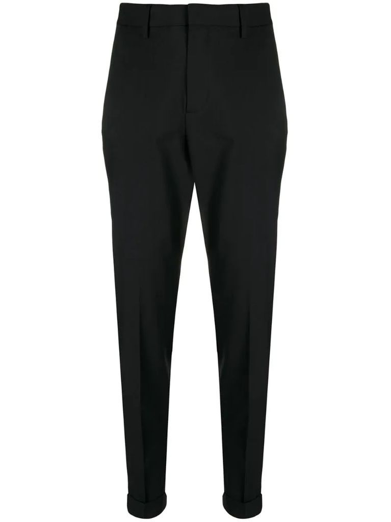 turned-up hem tailored trousers