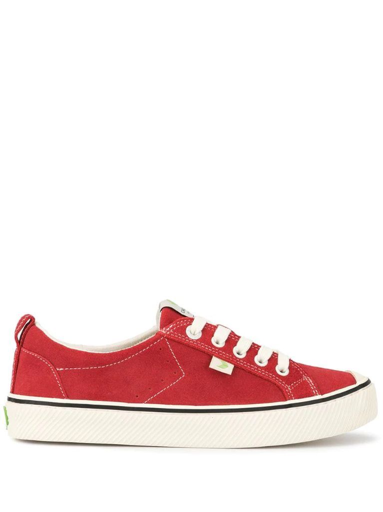 OCA Low Stripe Samba Red Suede Contrast Thread Sneaker