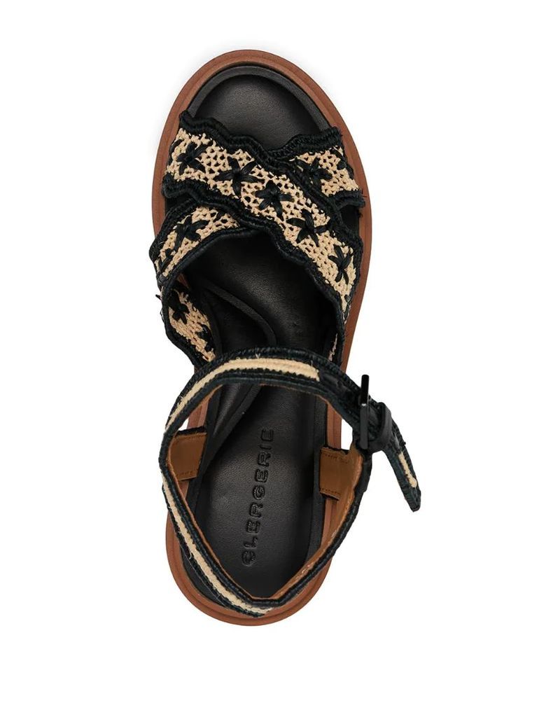 Charlize woven raffia platform sandals