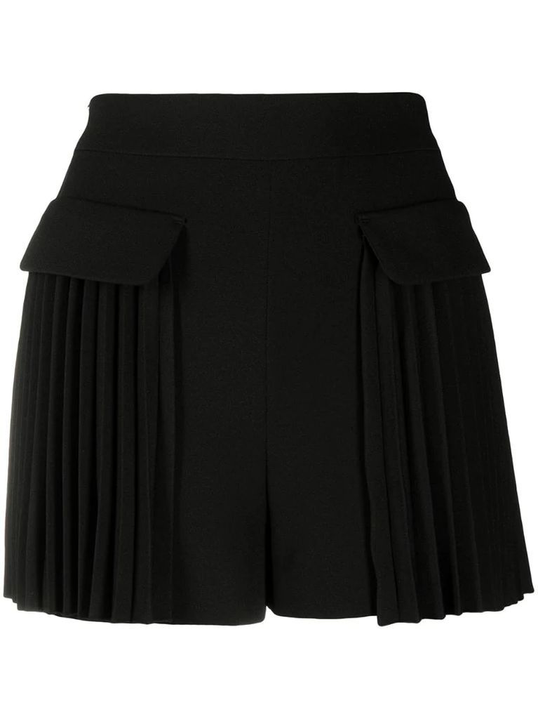 side pleat shorts