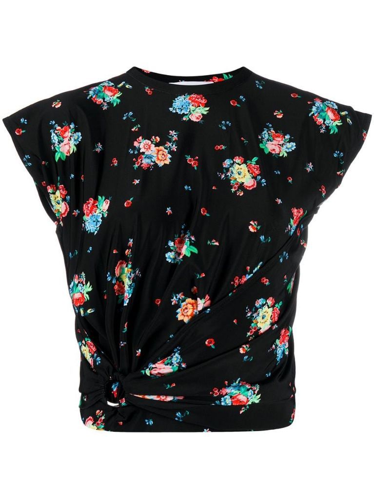 floral gathered top
