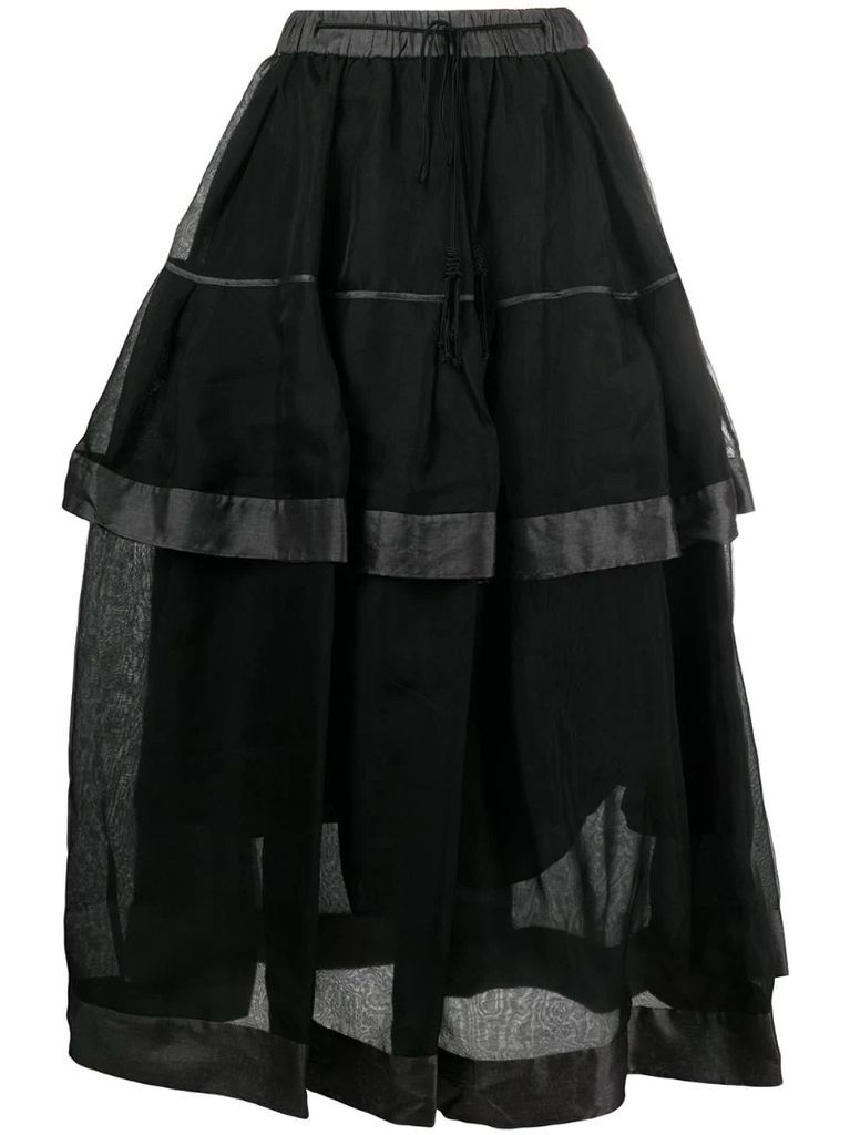 double-layered midi skirt